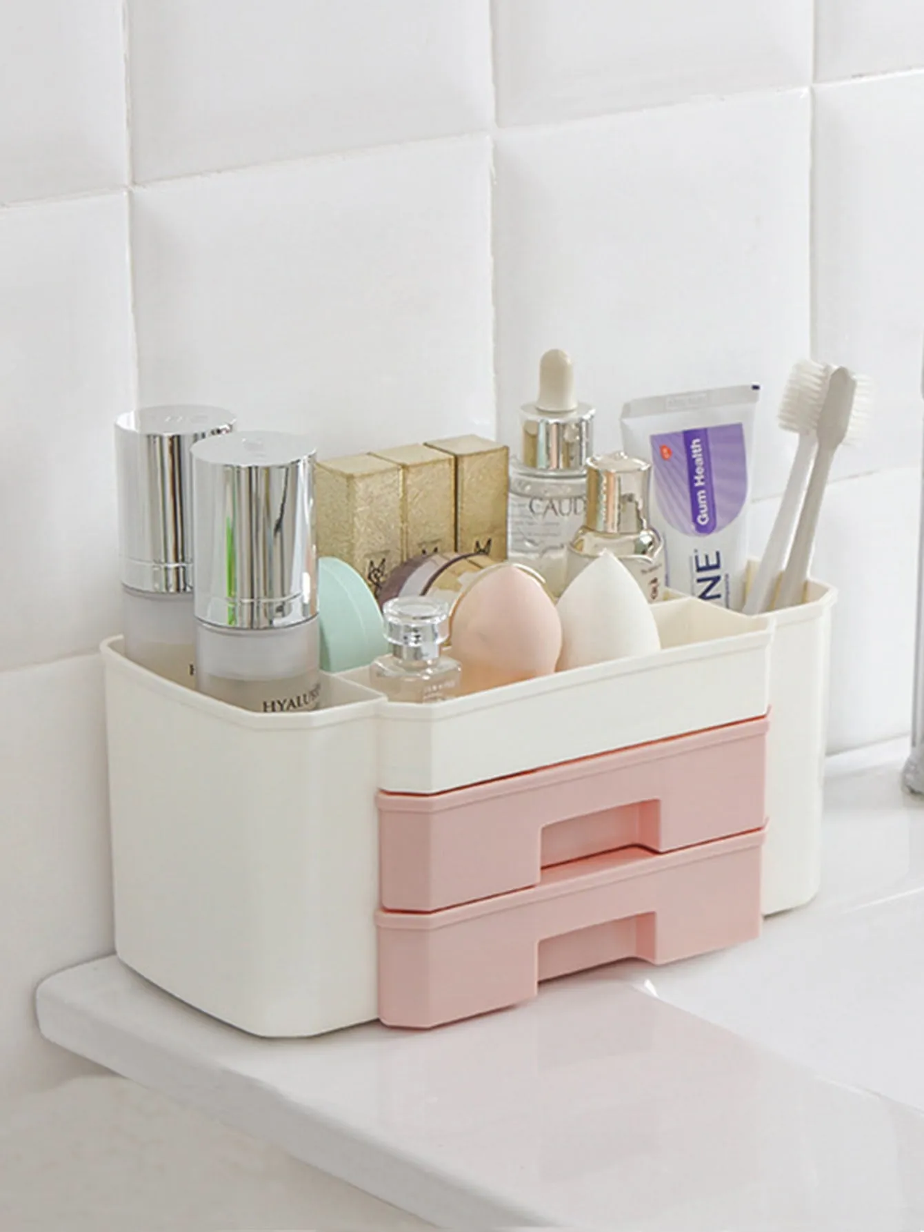 1pc Color Block Cosmetic Storage Box