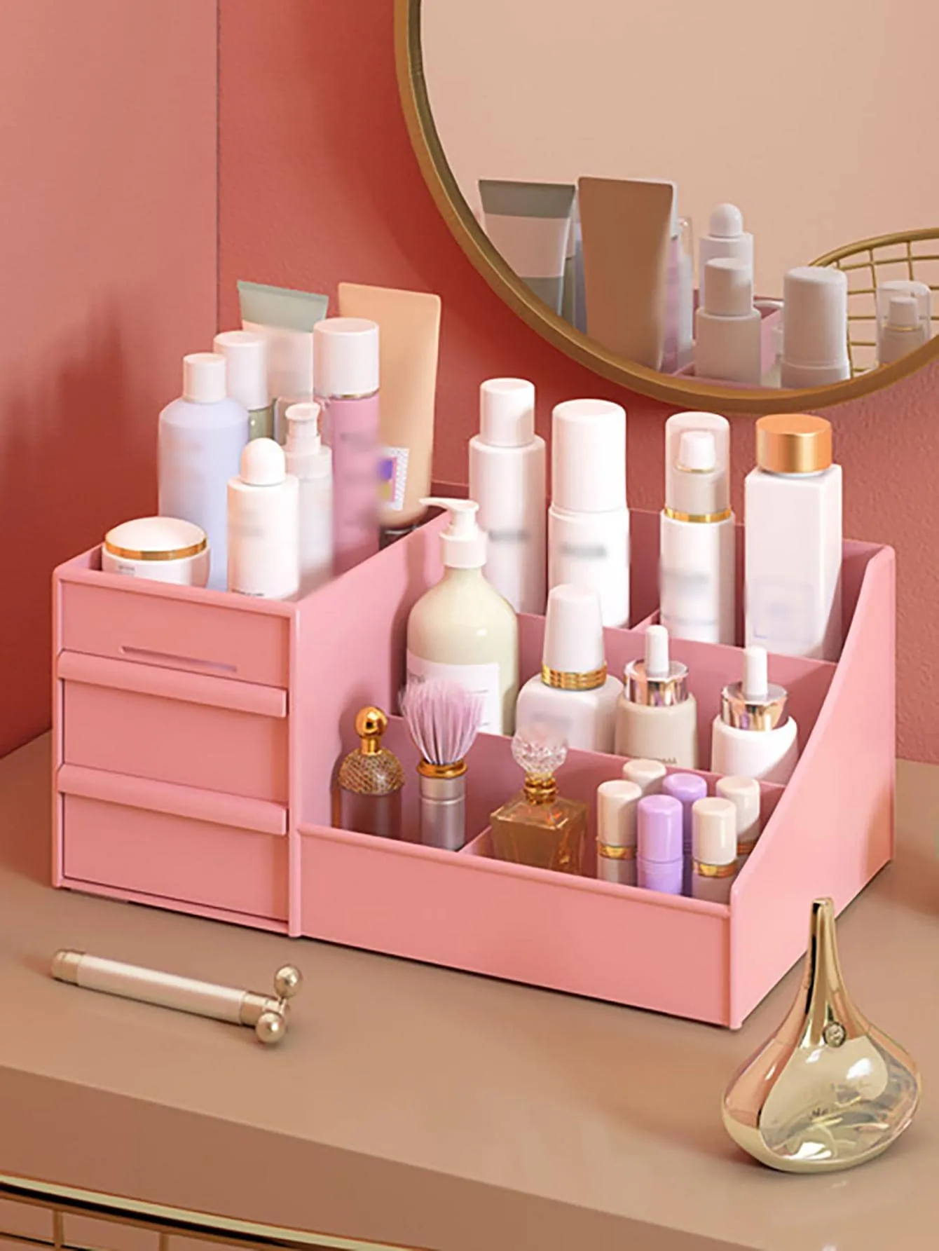 1pc Solid Color Cosmetic Storage Box