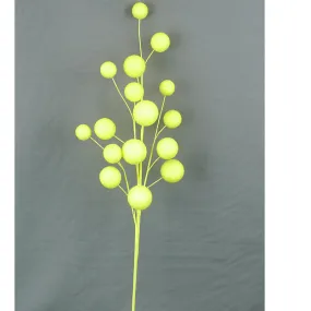 28" Yellow Glitter Flocked Ball Spray 62256YW