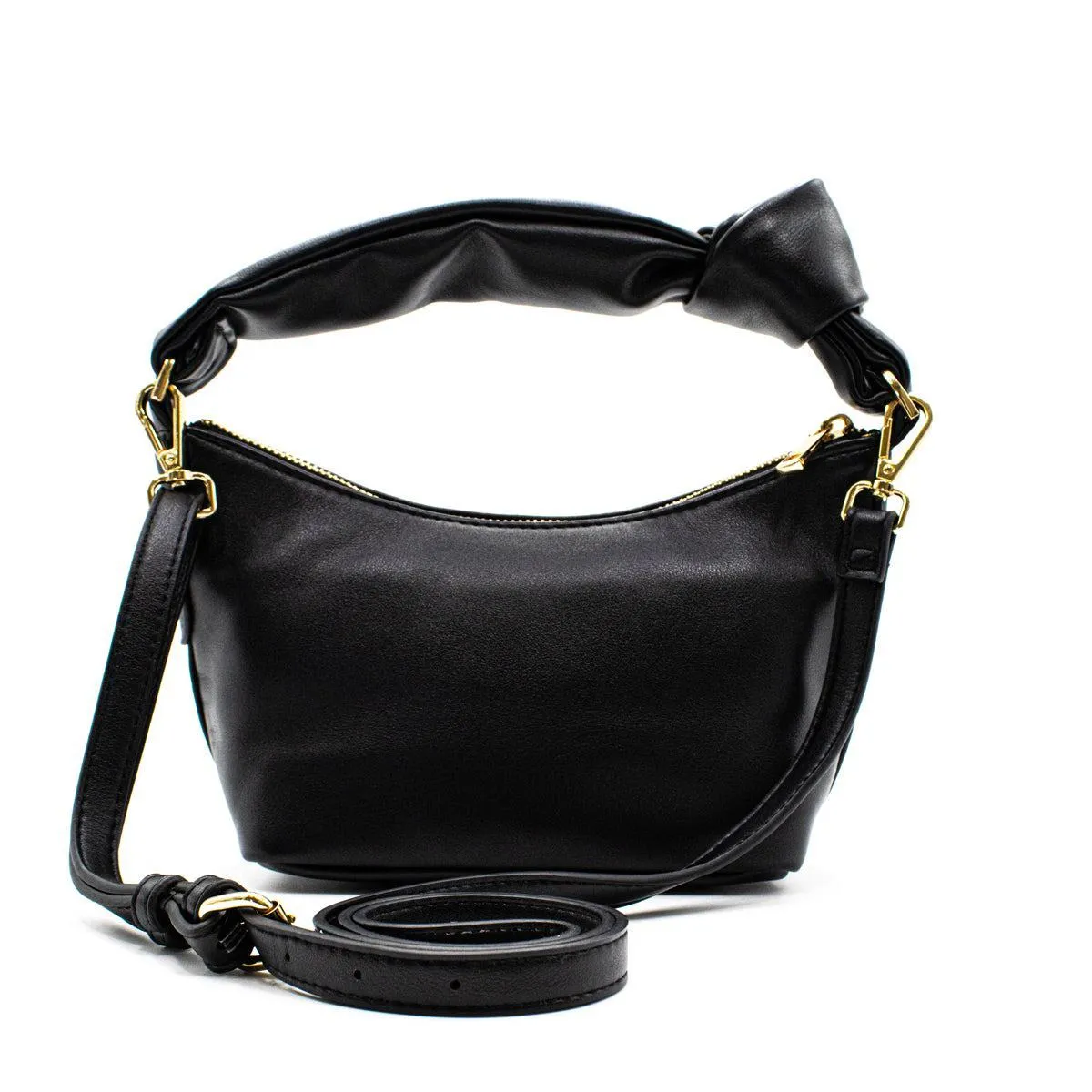 A New Day Knot Handle Shoulder Bags Leather Black Colour For Women