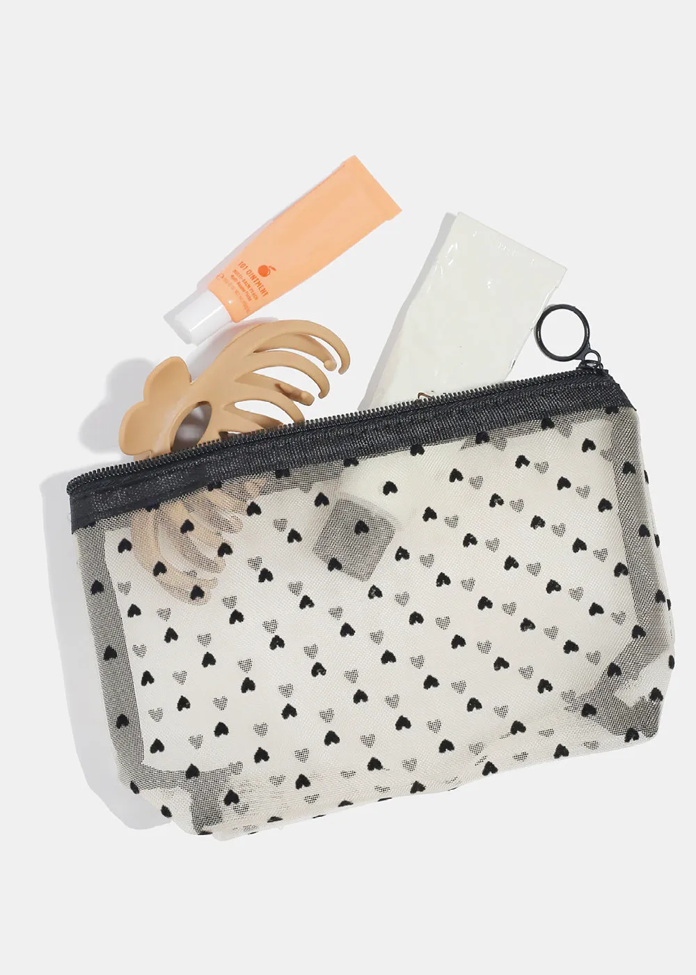 a2o Lab Makeup Pouch - Black Hearts