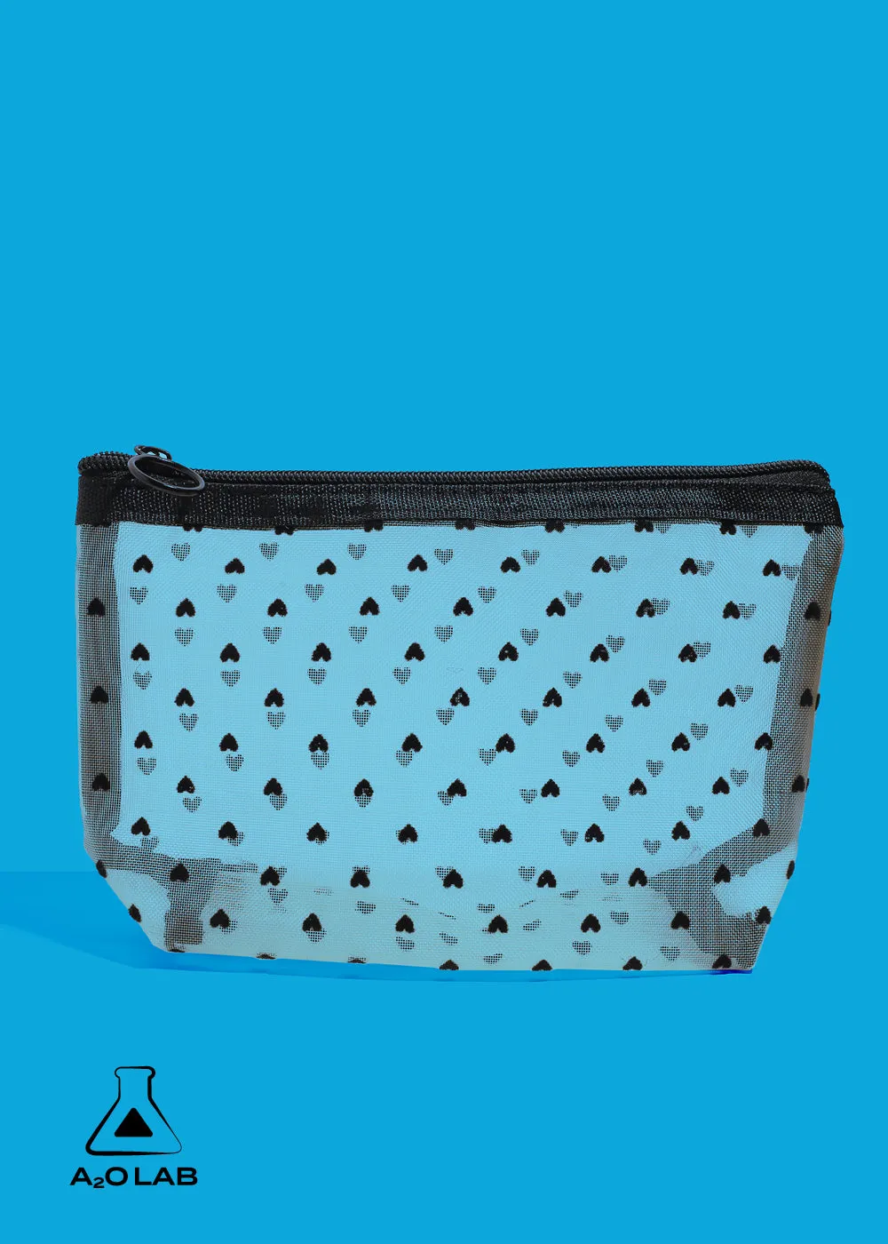 a2o Lab Makeup Pouch - Black Hearts