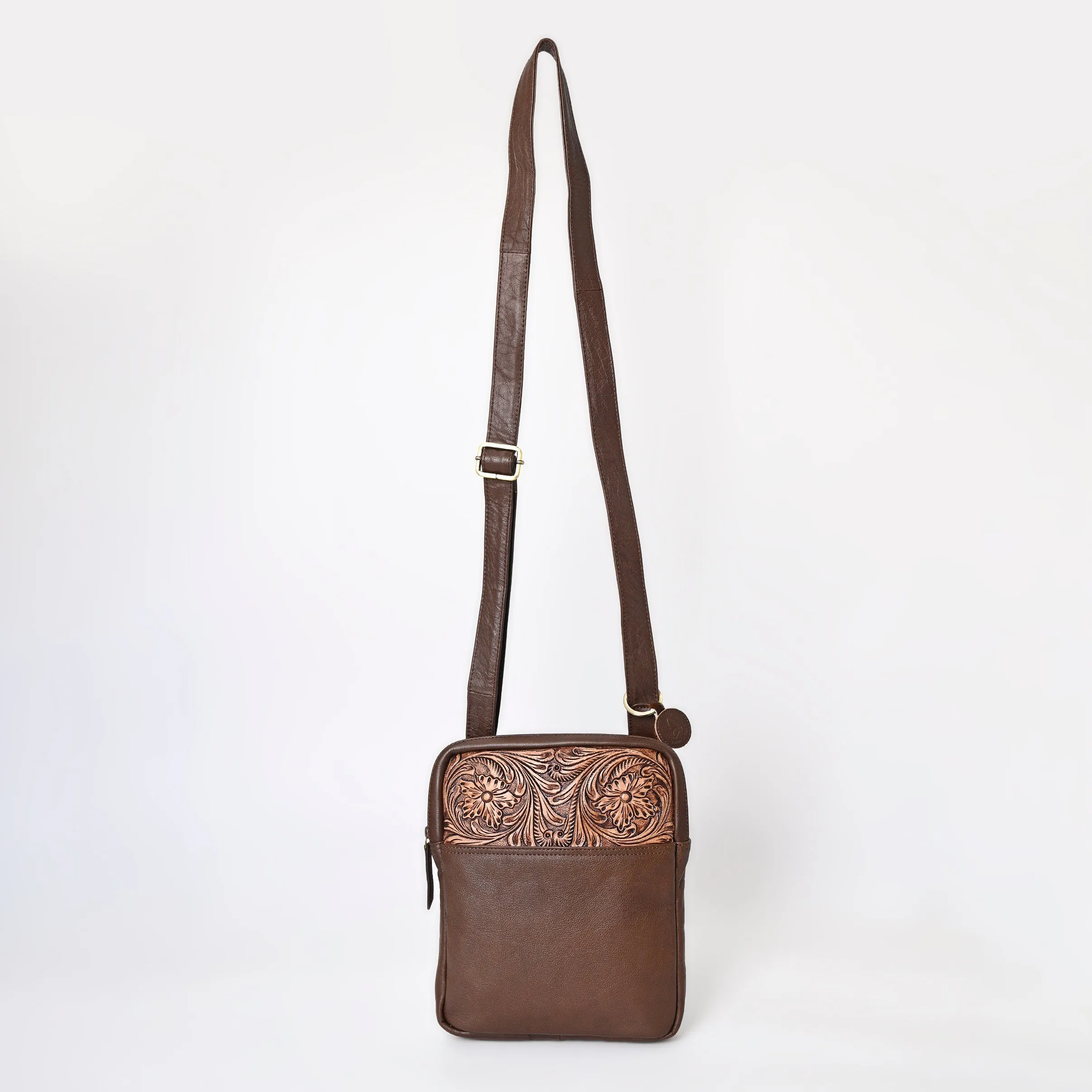 A&A-1101 Montana West 100% Genuine Oily Calf Leather Crossbody