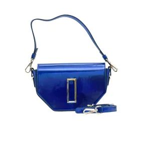 Abseel Women's Laminated Blue Royal Squared Shoulder Bag