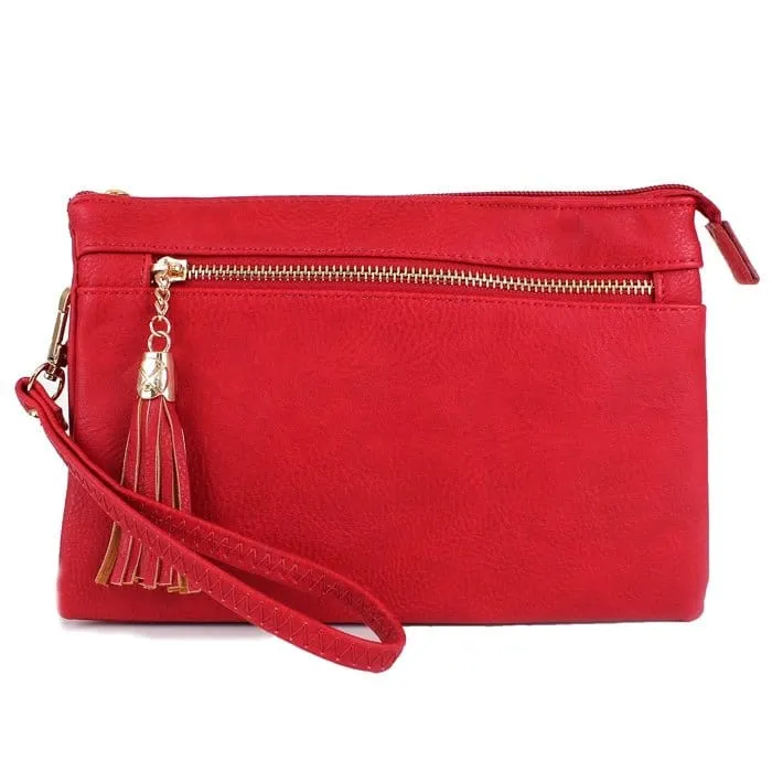 AD2583 Small Tasseled Zipper Fashion Crossbody/Wristlet