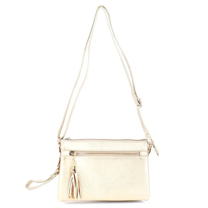 AD2583 Small Tasseled Zipper Fashion Crossbody/Wristlet