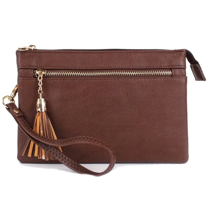 AD2583 Small Tasseled Zipper Fashion Crossbody/Wristlet