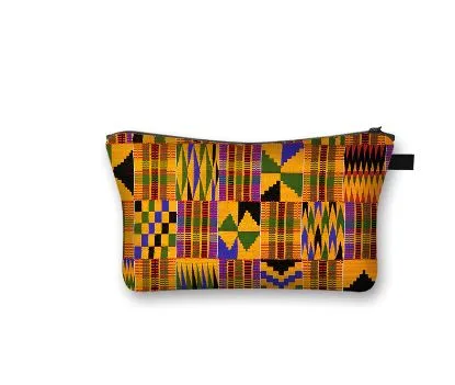 African Print Makeup and Cosmetic Bag - Medusa Head