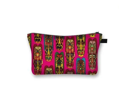 African Print Makeup and Cosmetic Bag - Medusa Head