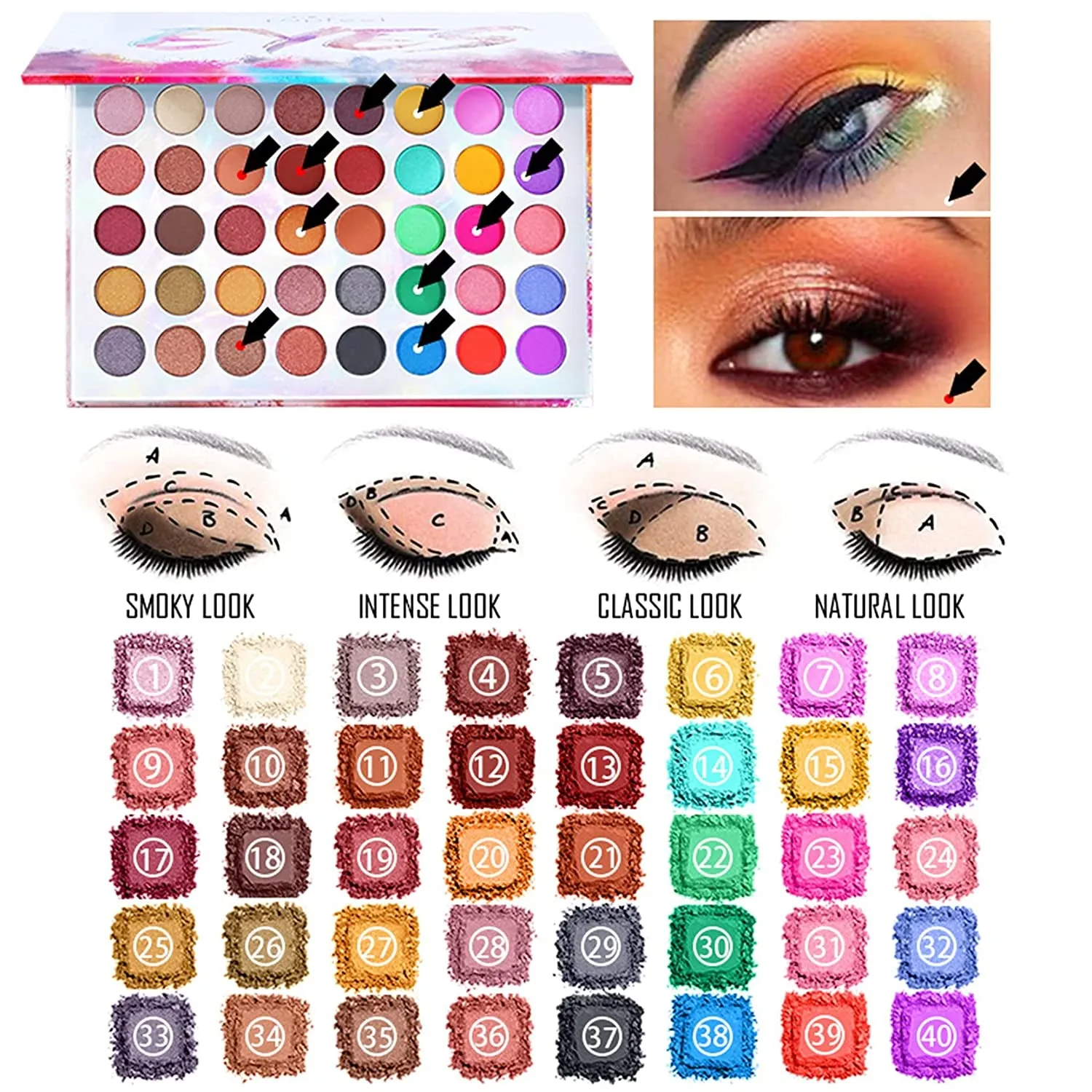 All-in-One Holiday Makeup Set: Eyeshadow, Lipstick, Concealer & More - Perfect Gift for Women