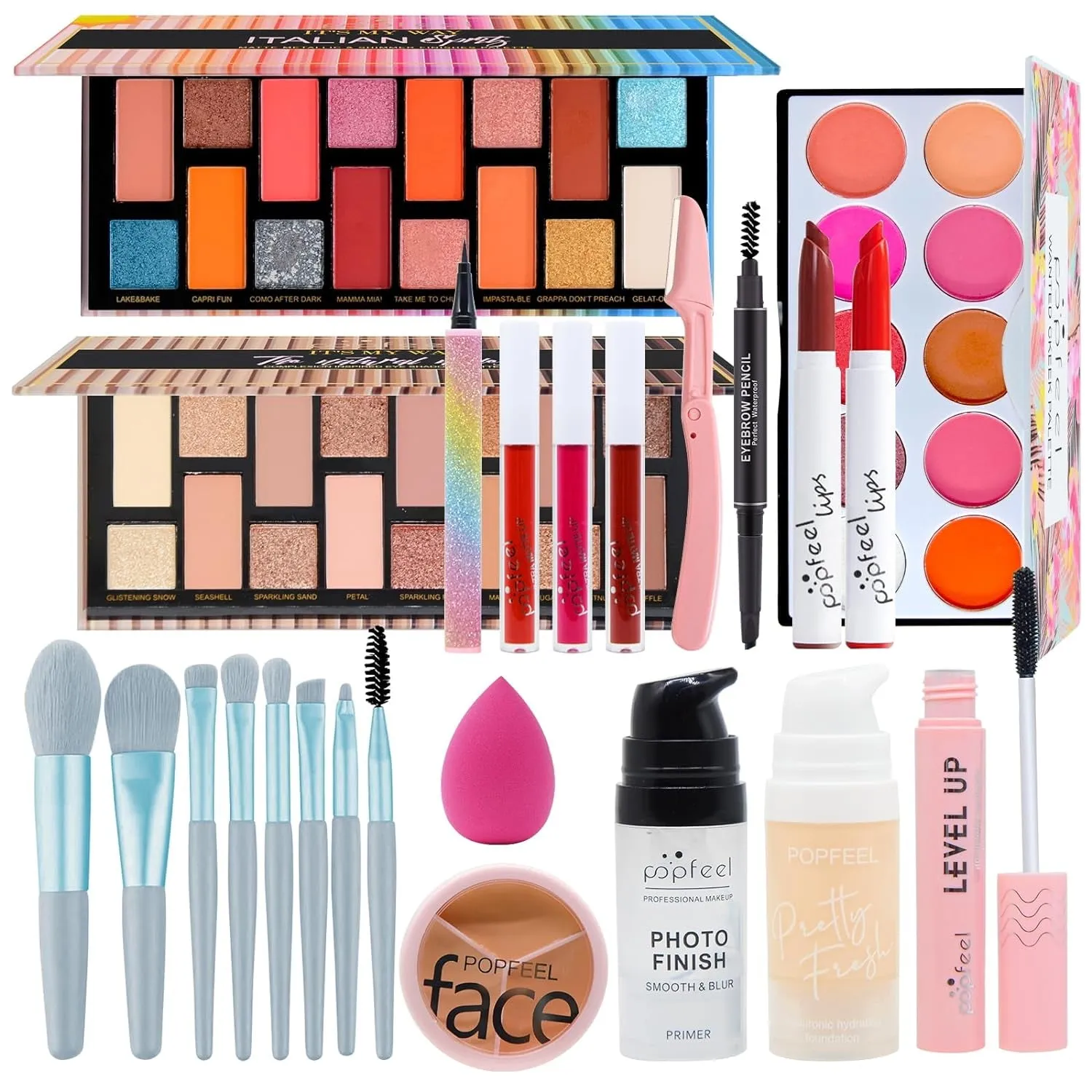 All-in-One Makeup Set for Women: Complete Cosmetics Kit with Eyeshadow, Lip Gloss & Foundation