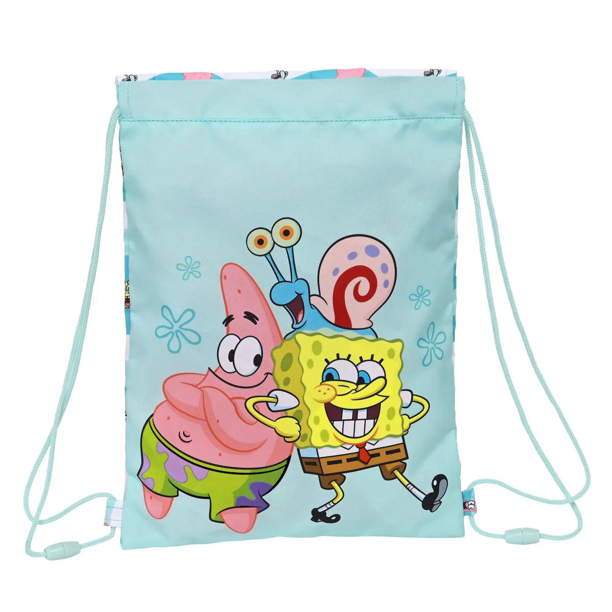 Backpack with Strings Spongebob Stay positive Blue White 26 x 34 x 1 cm