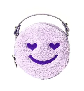 Bari Lynn Sherpa Smile Handbag - Lavender