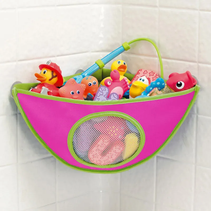 Bath Toys Organizer Storage Bin Baby Bathroom Bag Baby Kids Bath Tub Waterproof Toy Hanging Storage Bag Rose Color