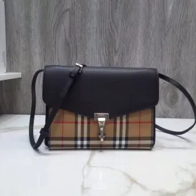 BB Small Vintage Check And Crossbody Bag Black For Women, Bags 9in/24cm