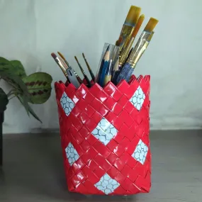 Big Basketry Deco Storage with red and white design (BDSB1123-005)