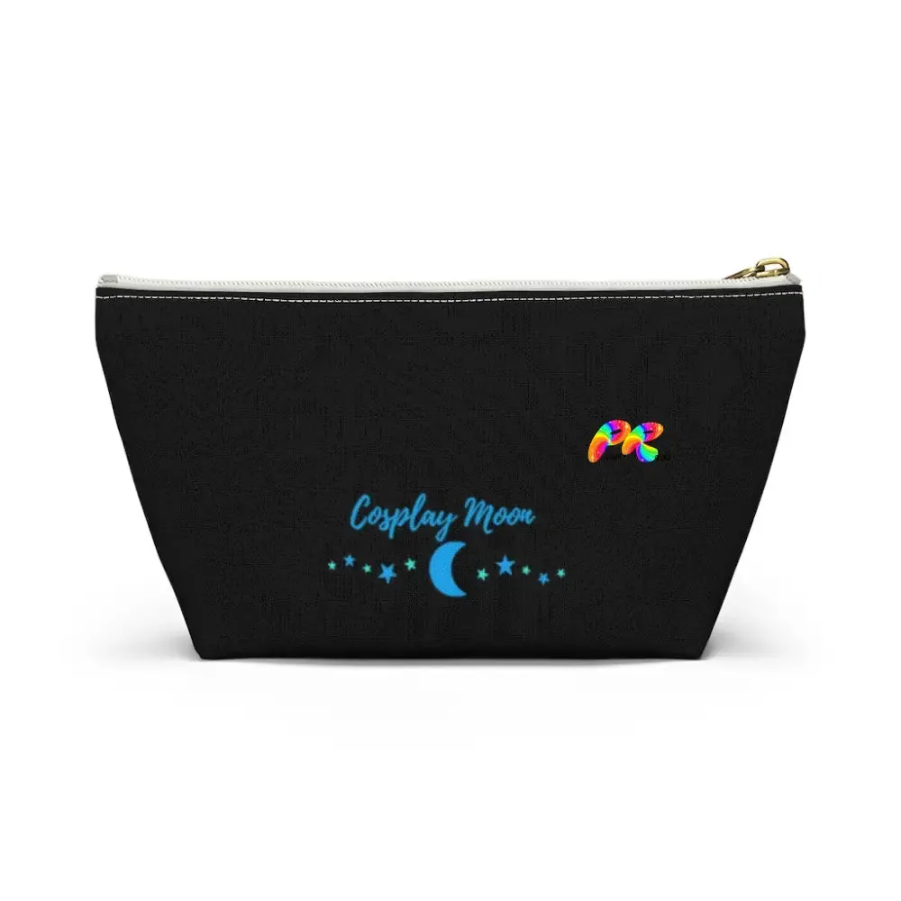 Black Makeup Bag with Blue Lips