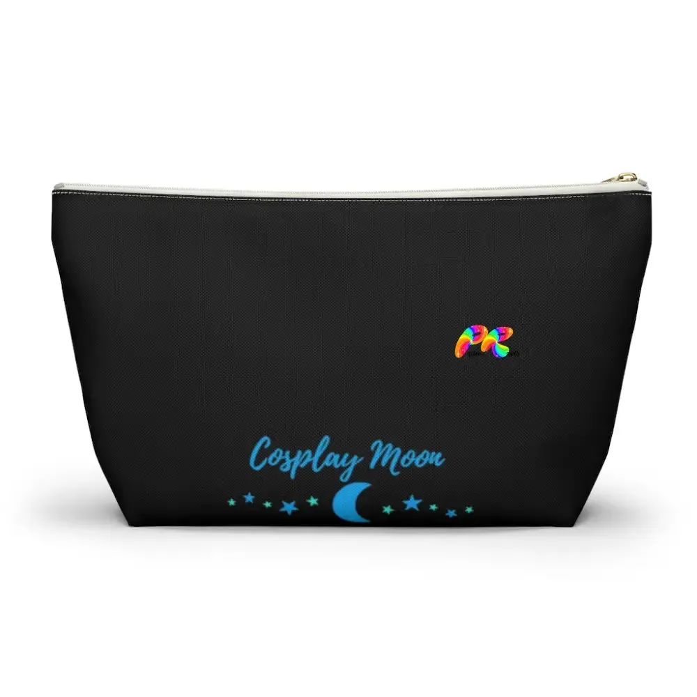 Black Makeup Bag with Blue Lips