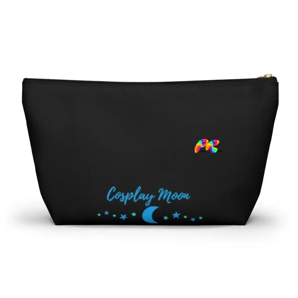 Black Makeup Bag with Blue Lips