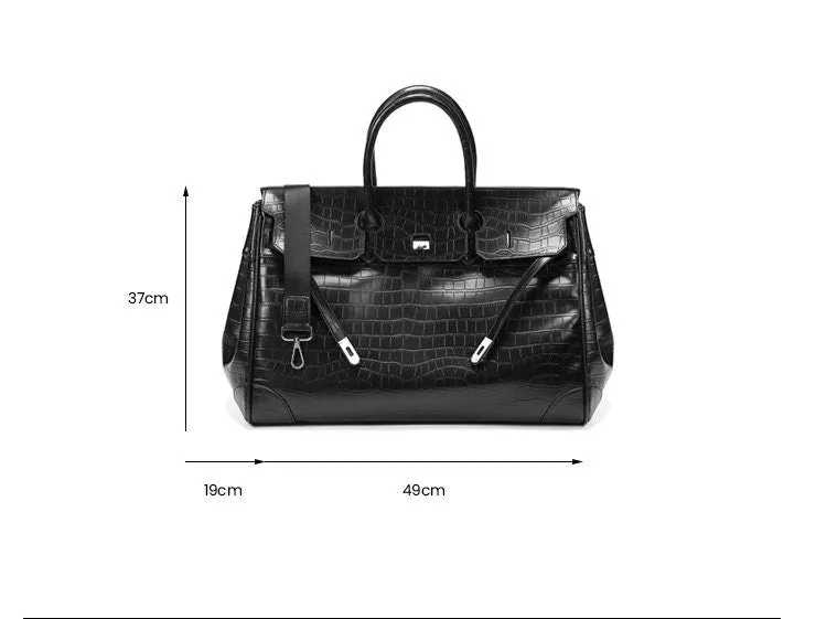 Black Platinum birkin inspired croc pattern weekender overnight weekend tote men/women's high street travel handbag