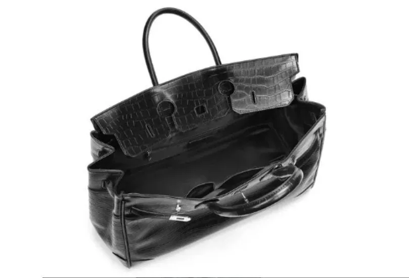 Black Platinum birkin inspired croc pattern weekender overnight weekend tote men/women's high street travel handbag