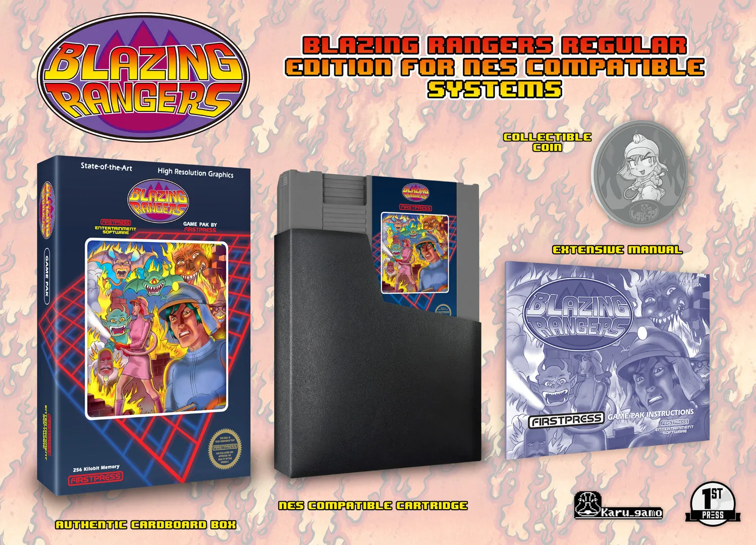 Blazing Rangers NES US style Regular Edition