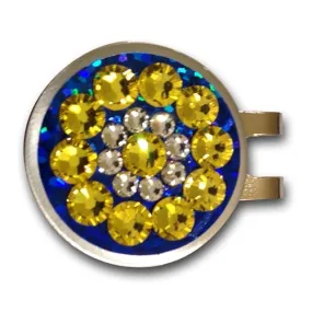 Blingo Ball Markers: Yellow on Blue Glitter