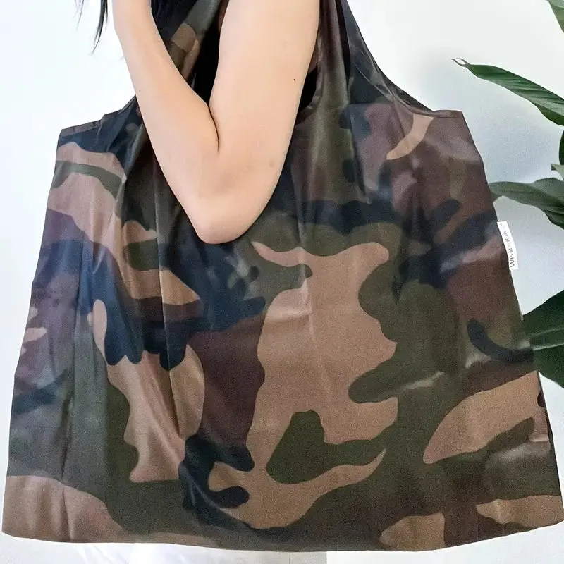 Blue & Black Camouflage Travel Tote Bag Purse