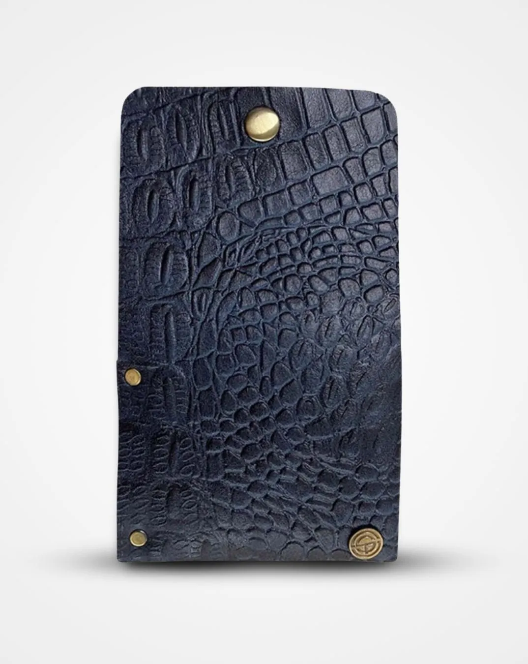 BLUE CROC PRINT BATUA - SLIM LEATHER WALLET