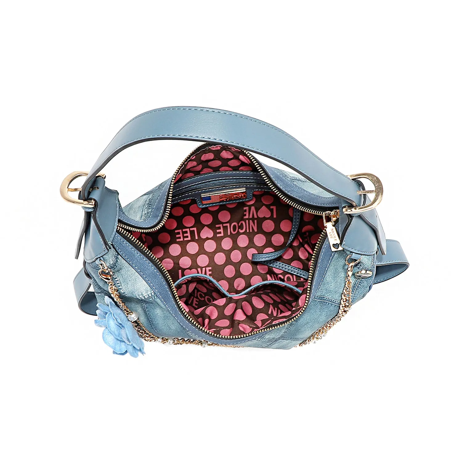 BLUE FLOWER SHOULDER BAG