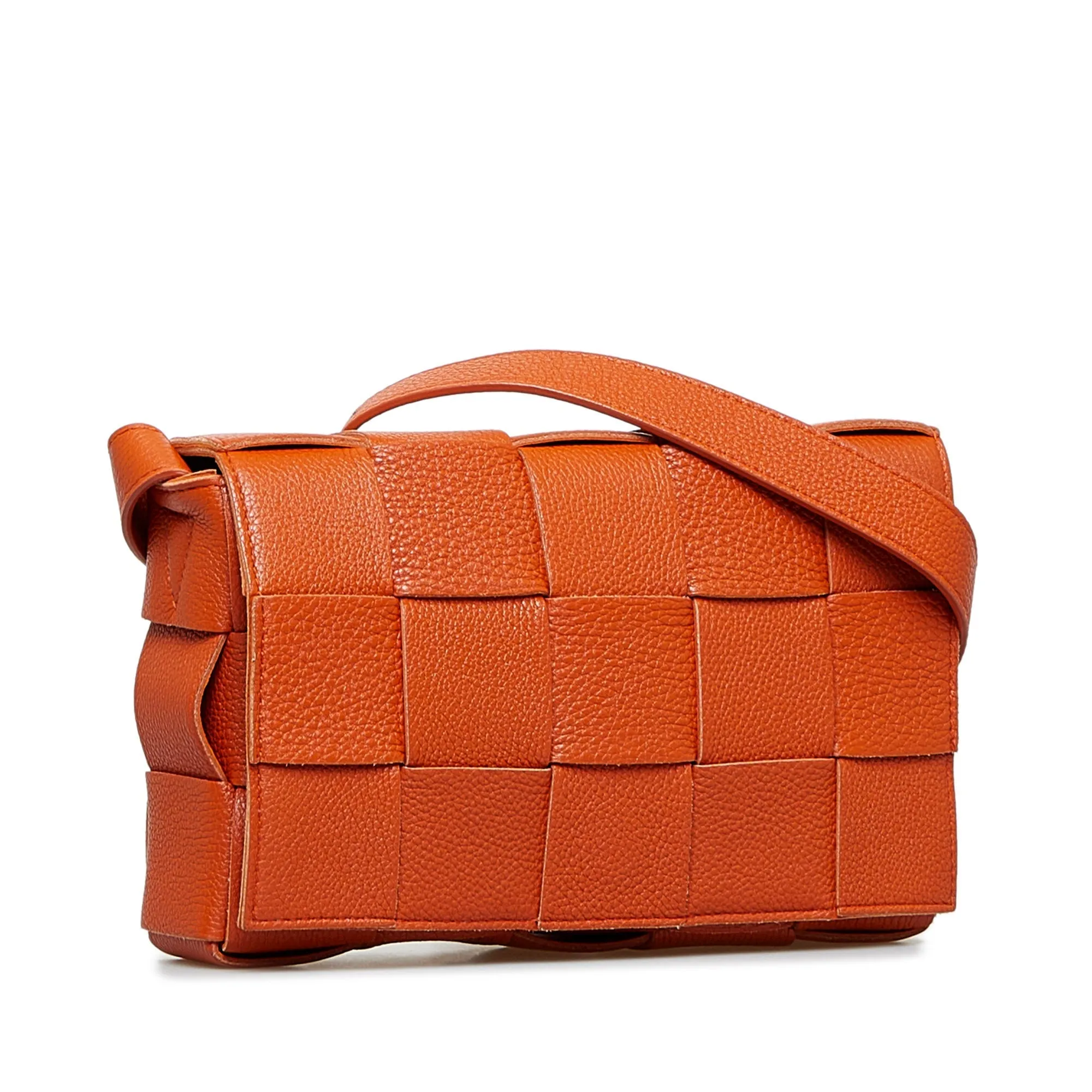 Bottega Veneta Cassette Orange Intrecciato