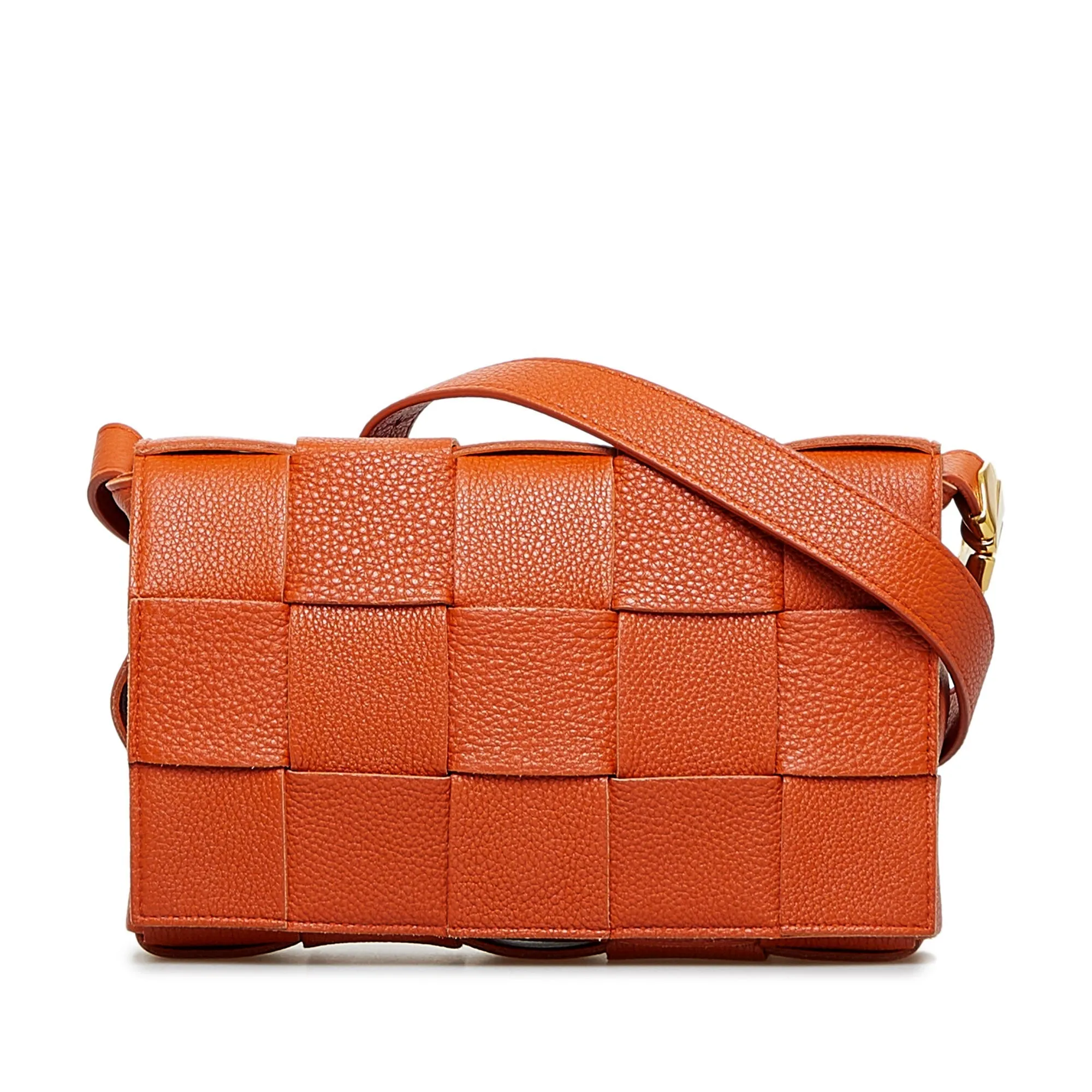 Bottega Veneta Cassette Orange Intrecciato