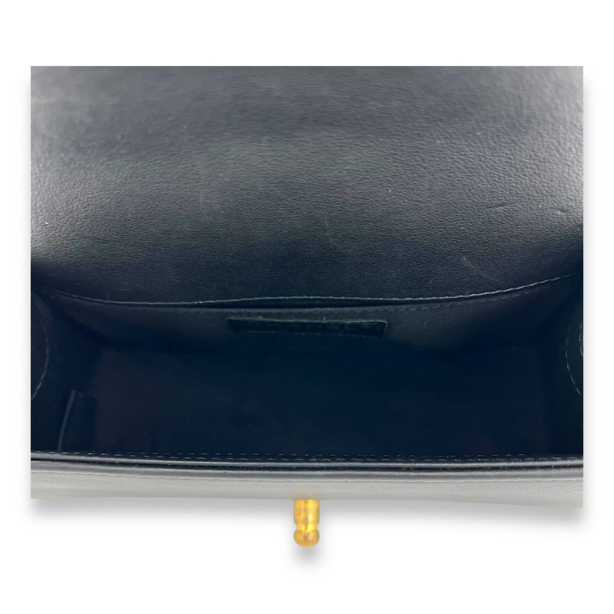 Boy Small Black Crossbody Bag in Lambskin, Gold hardware