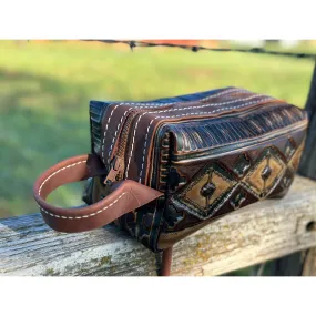 Brown Aztec Dopp Kit Bag