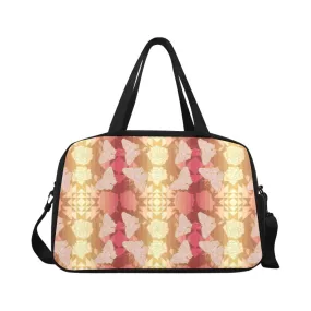 Butterfly and Roses on Geometric Weekend Travel Bag