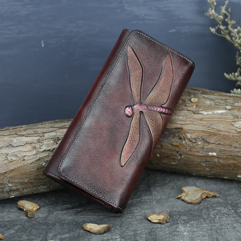 Butterfly Cowhide Leather Purse