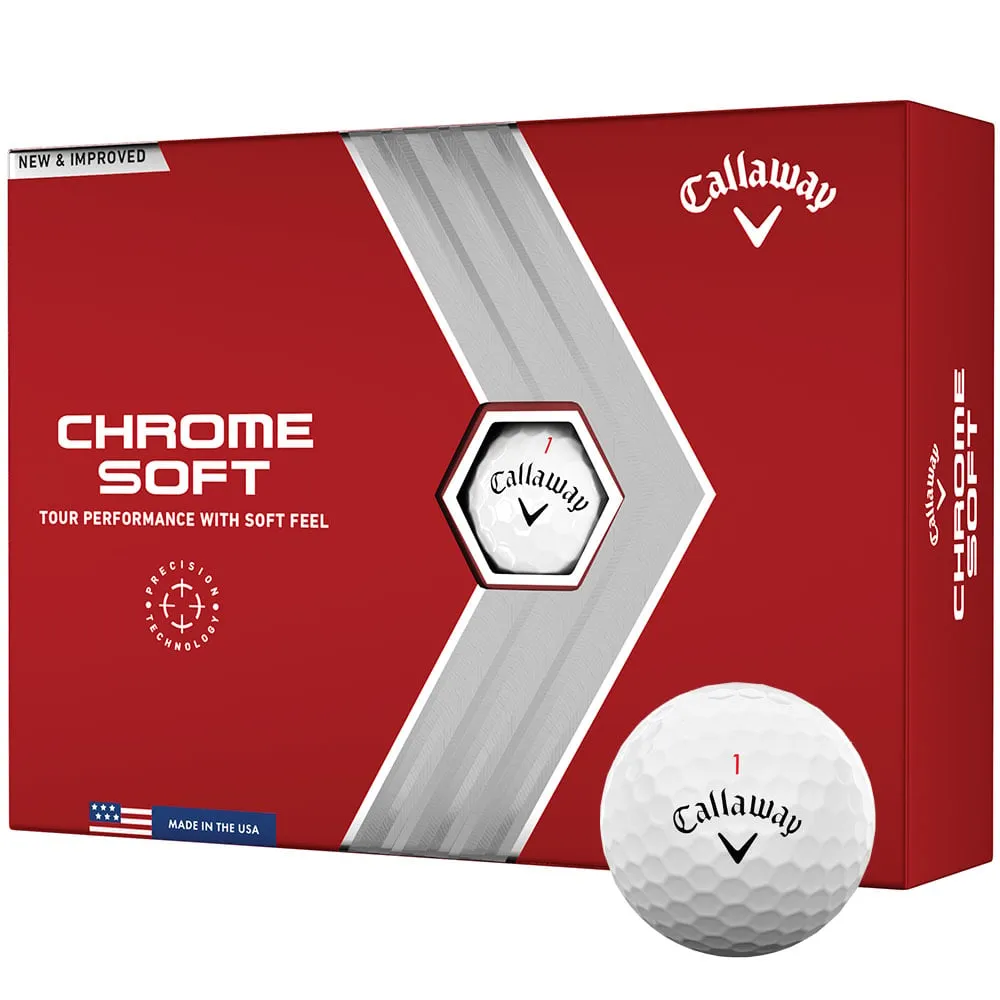 Callaway Chrome Soft Golf Balls - White - 12 Pack