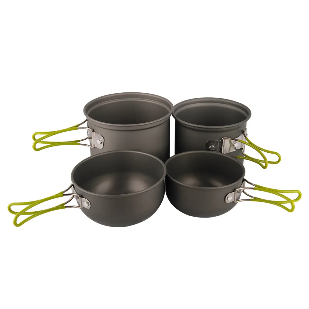 Camping Aluminum Cookware 4-pc Kit (2 Pans, 2Pots) APG-CK05