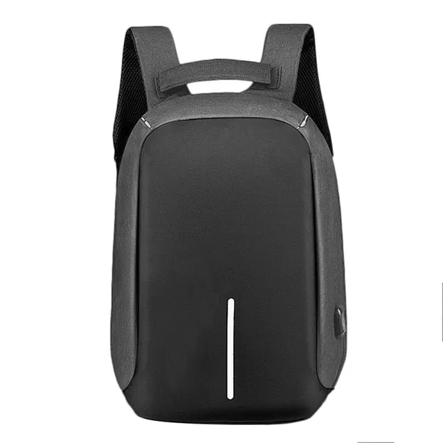 Canvas USB Backpack Laptop Anti-Theft Bag