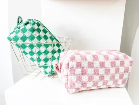 Checkered Makeup Pouch