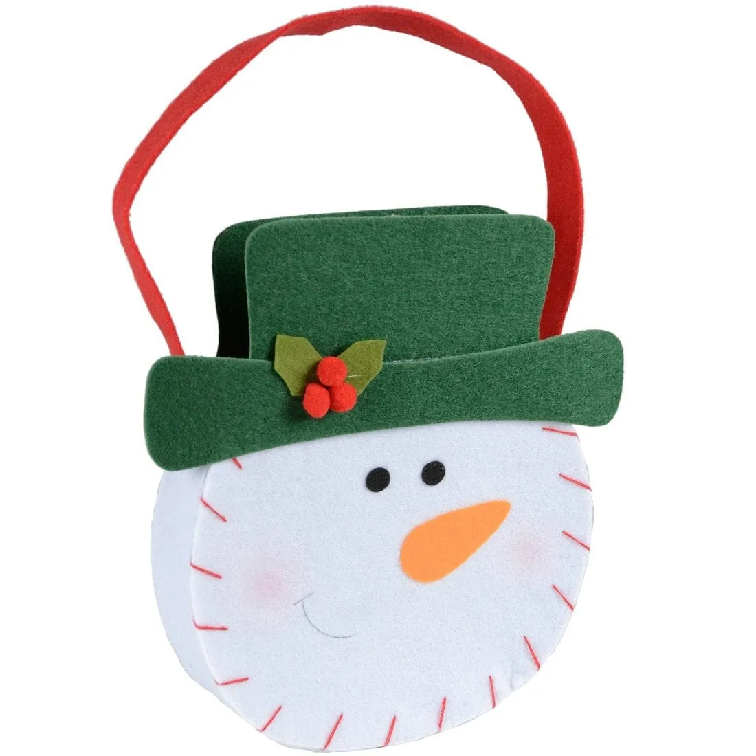 Christmas Snowman Head Felt Gift Hand Bag Decoration