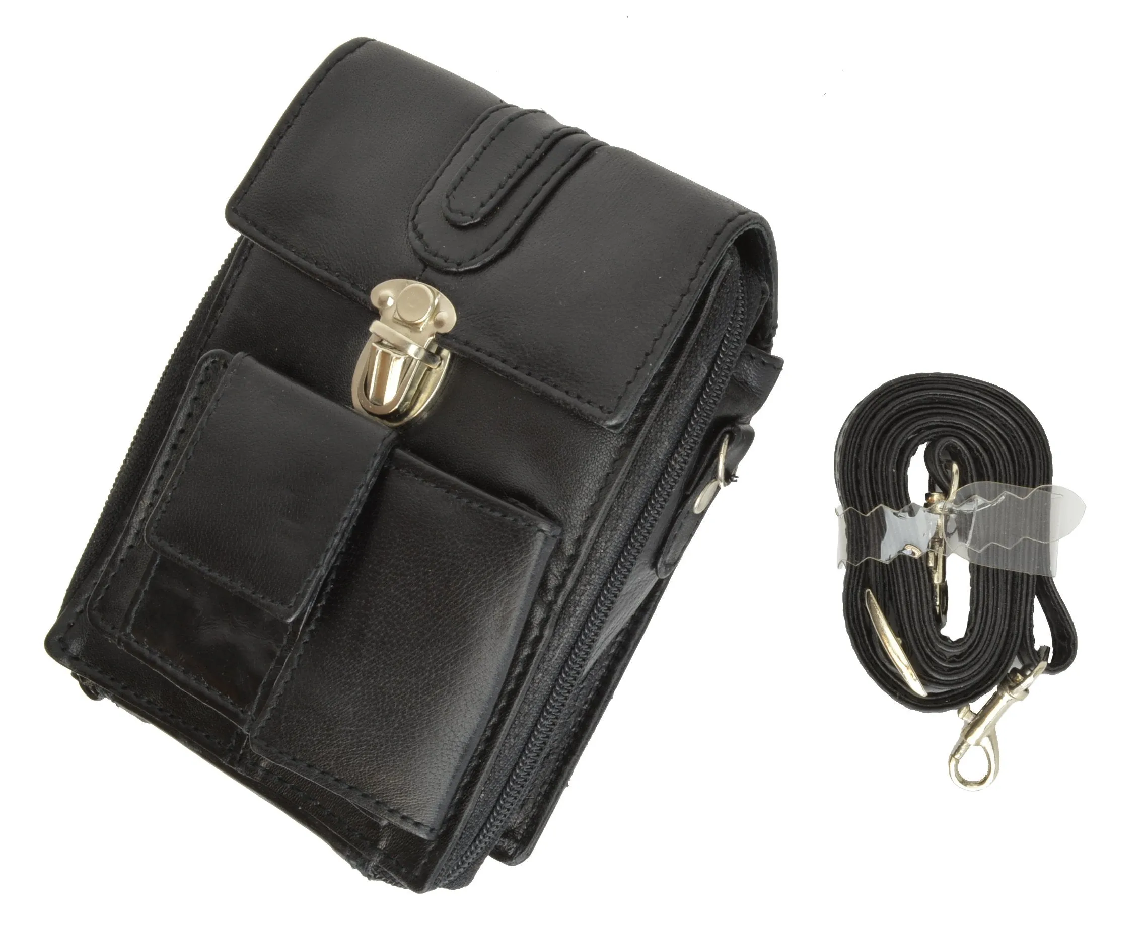 Classic Design Genuine Leather Organizer Bag with Vintage Buckle Closure 121