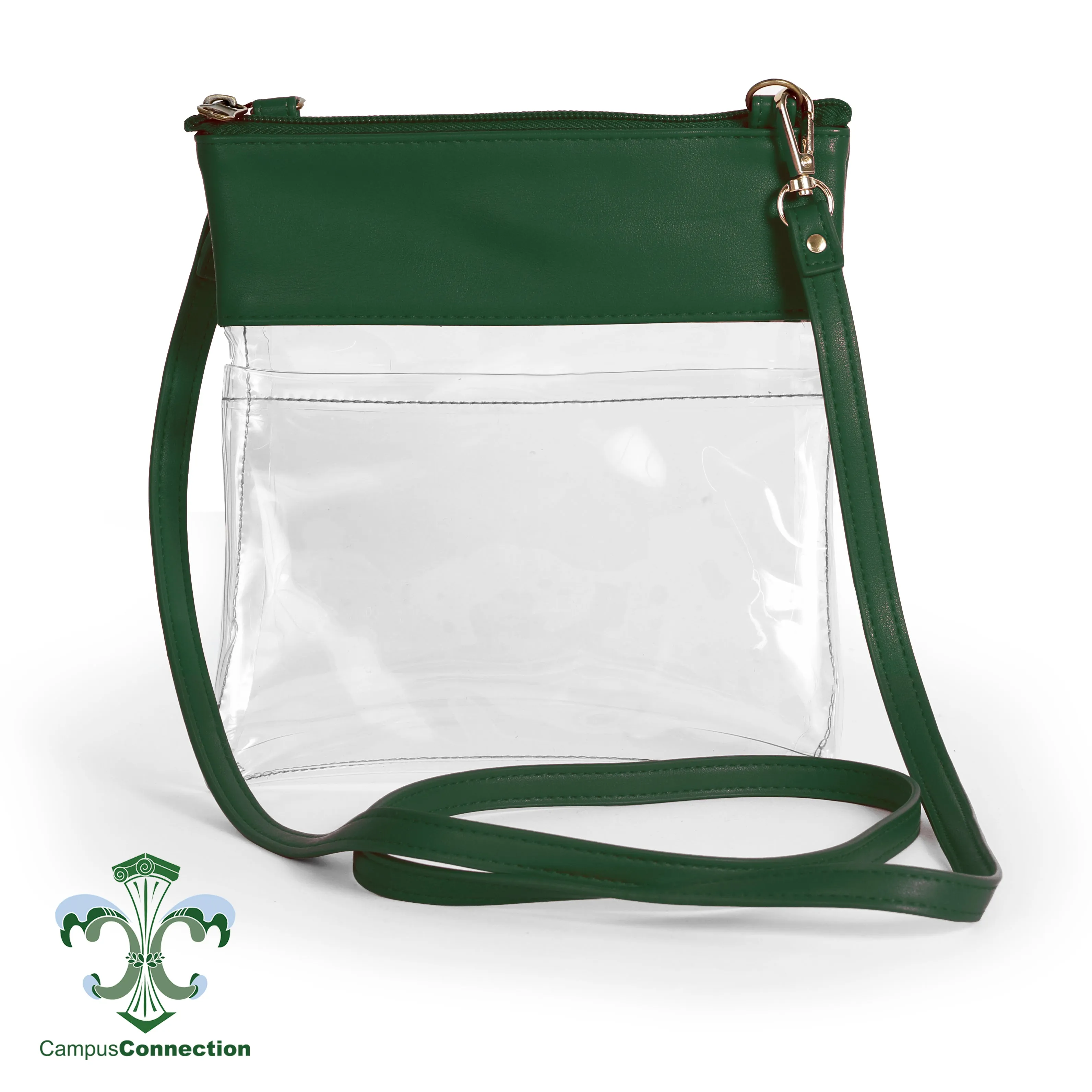 Clear Crossbody Purse - Dark Green