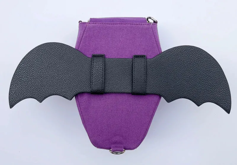 Coffin Purse/Backpack MINI with Bat Wings