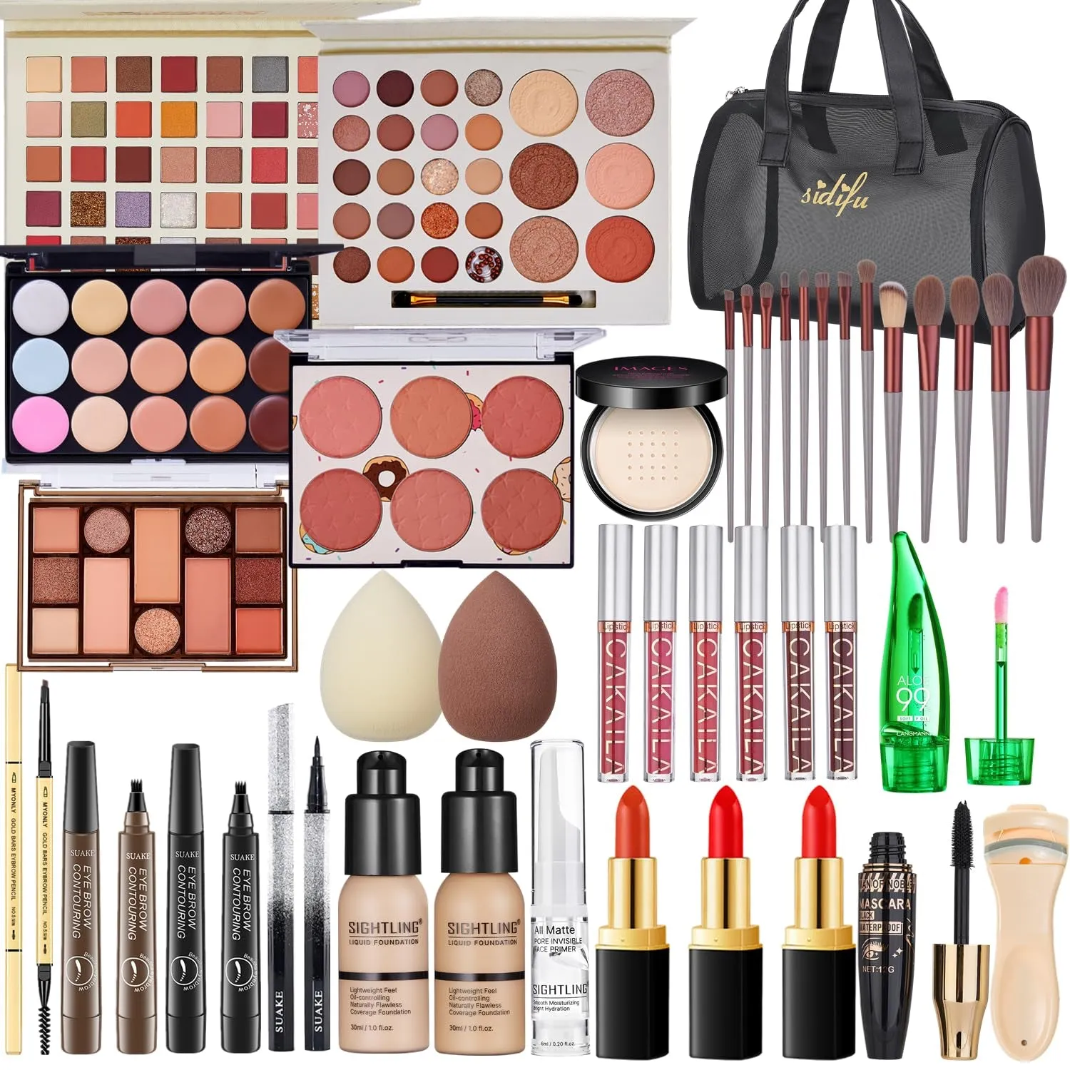 Complete Ultimate Makeup Essentials Kit for Women - Travel Set with Foundation, Eyeshadow & More