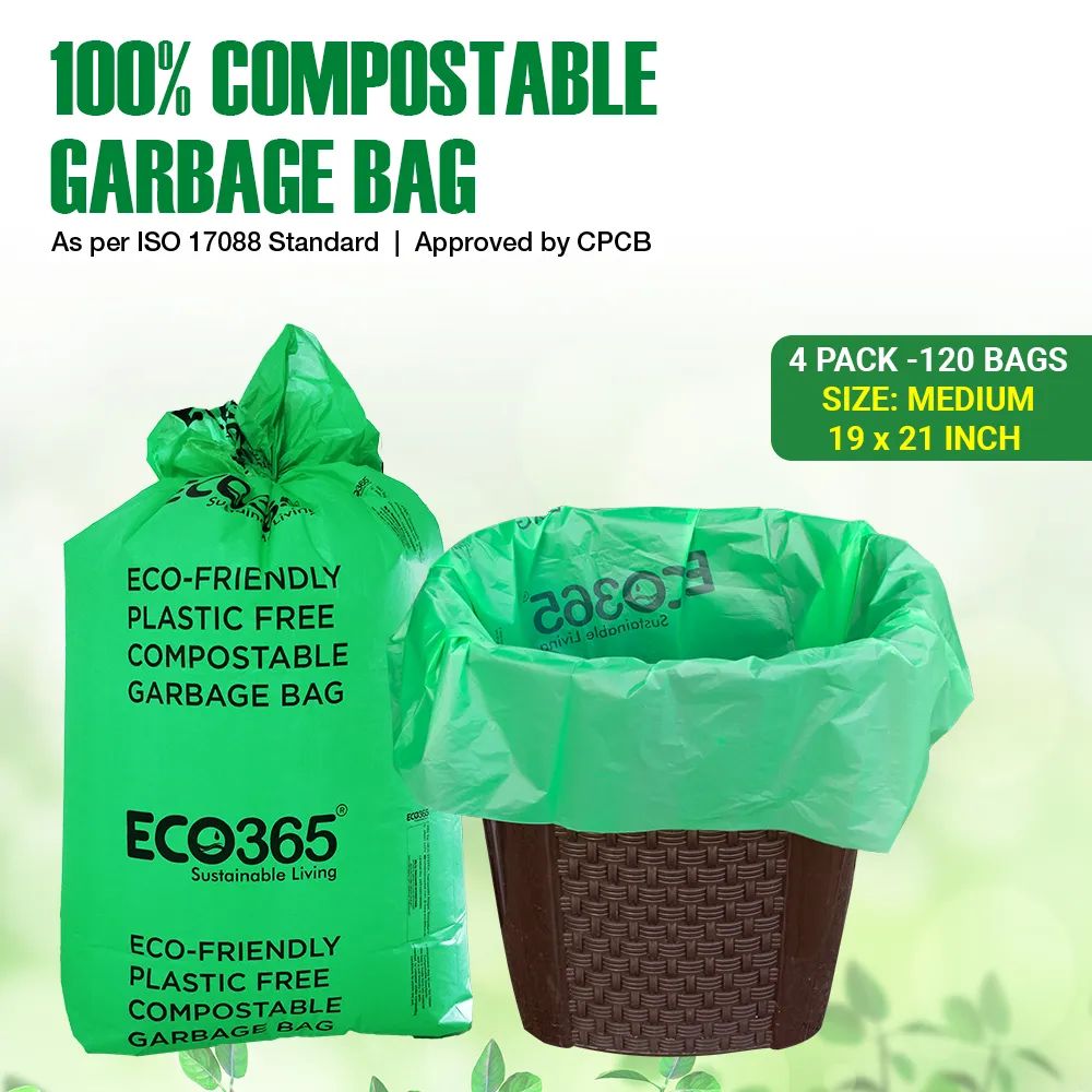 Compostable Garbage Bag 19"x21" - Medium Size Pack of 5 (30pcs in 1 Bundle)