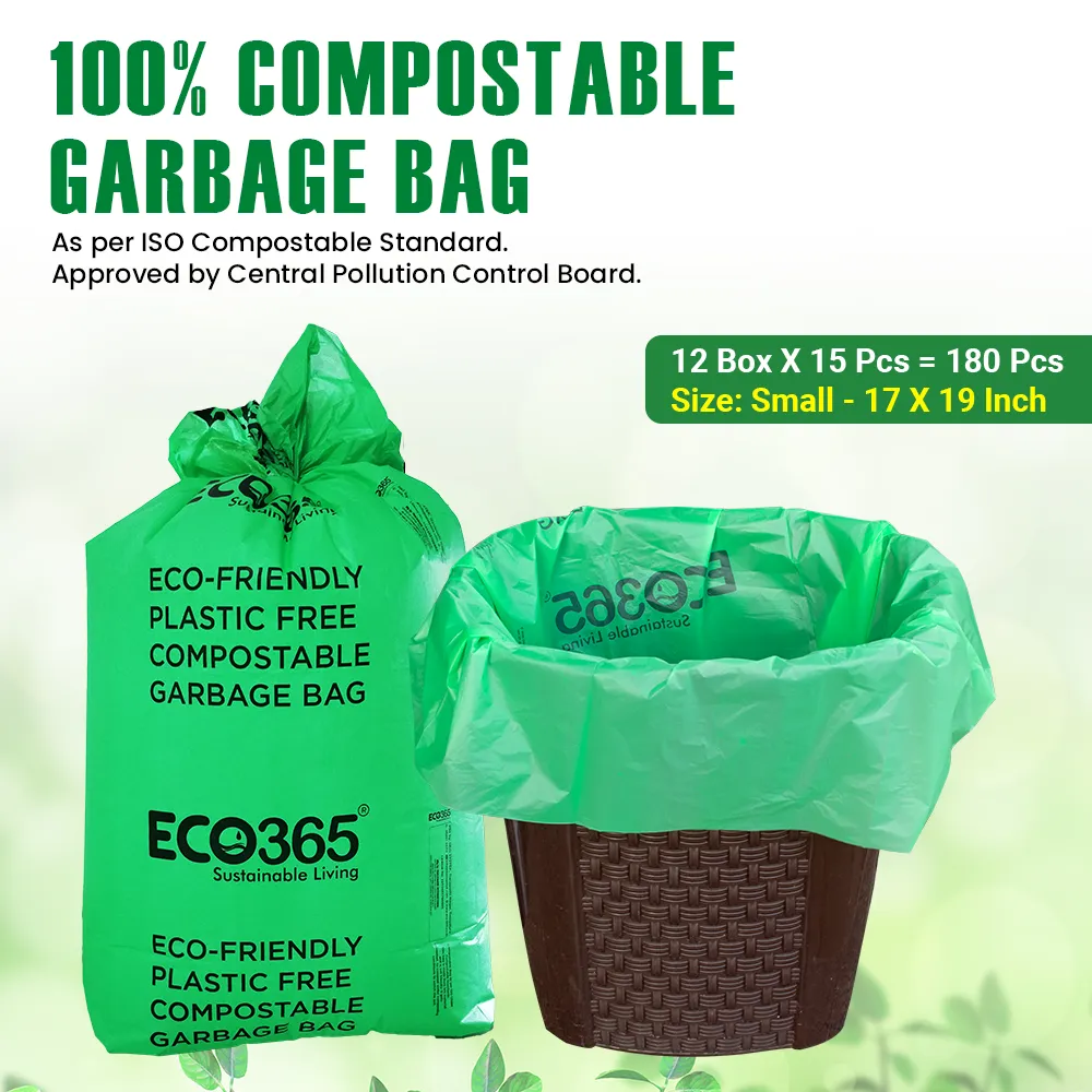 Compostable Garbage Bags - 17"x19" Small (Certified By Govt, Pack of 5 =150pcs)