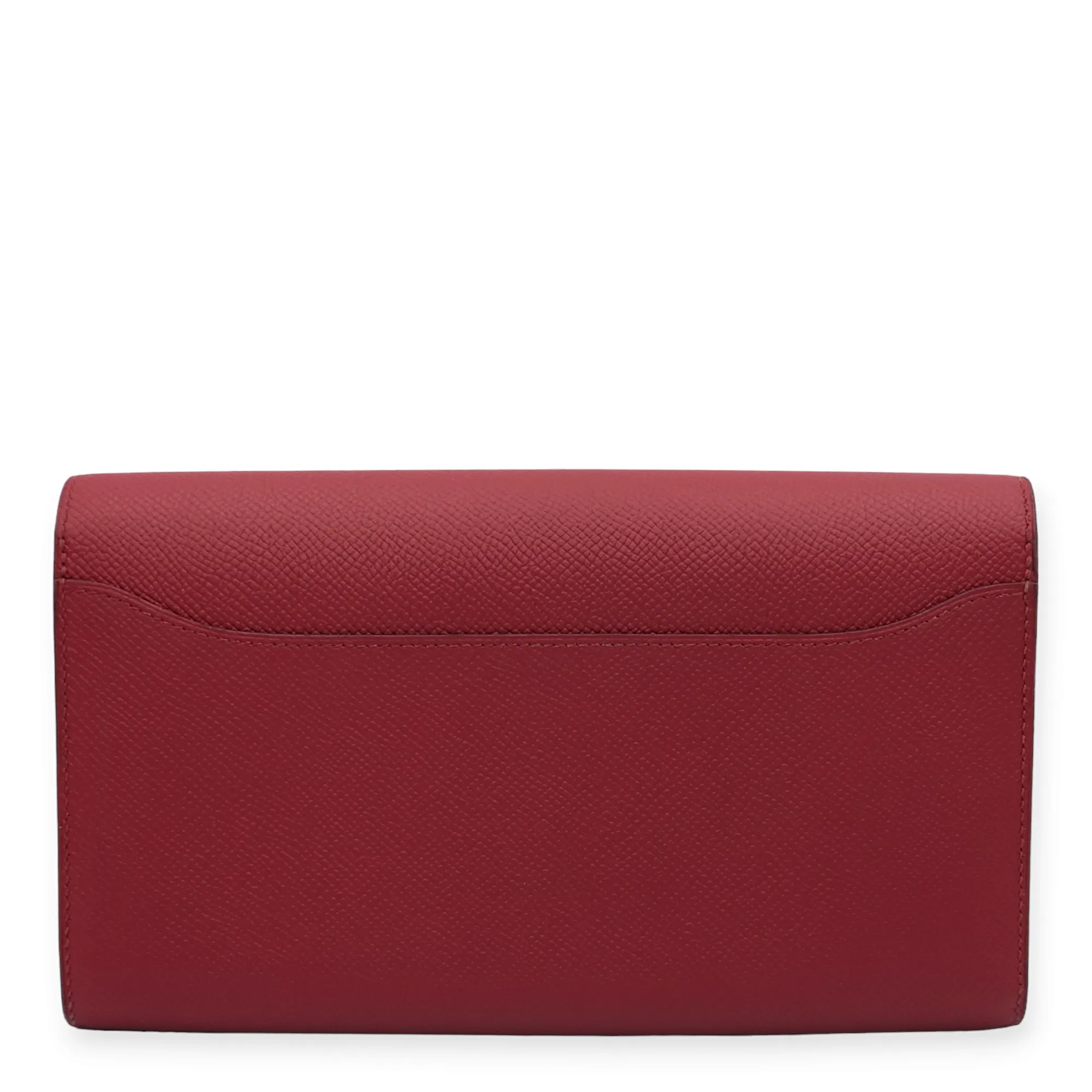 Constance Rouge Grenat Wallet in Epsom, Palladium hardware