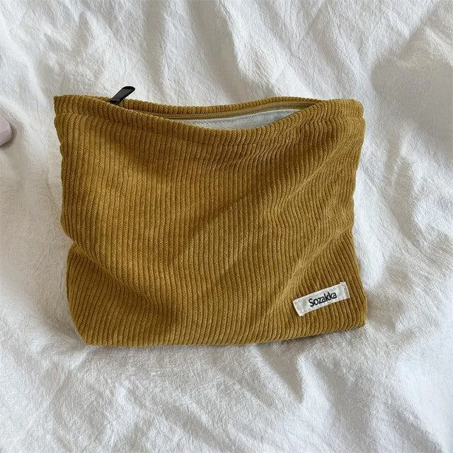 Corduroy Travel Cosmetic Bag