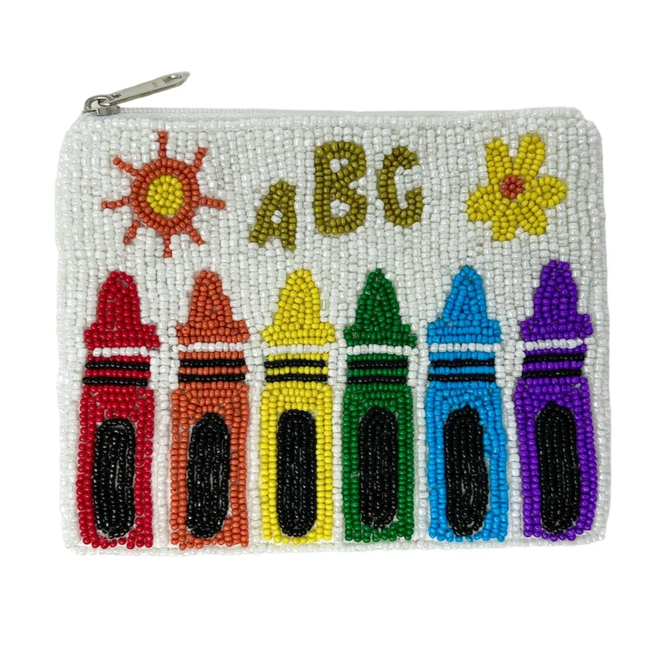 Crayons Beaded Pouch Purse